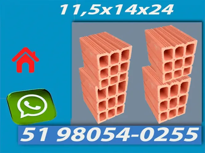 Tijolos 9 Furos 11,5x14x24 . Direto da Fábrica .