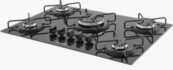 Cooktop Brastemp 5 bocas active vidro preto