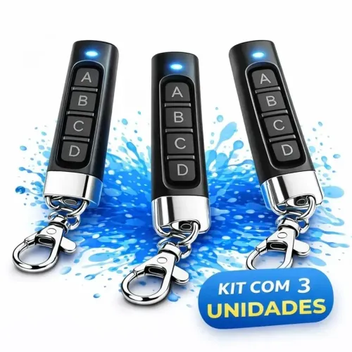 Kit 3 Controle Remoto Universal P/ Portão Eletrônico 433mhz