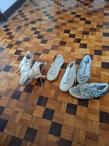 3 pares de tênis Rosa chá, Bottero, Usaflex