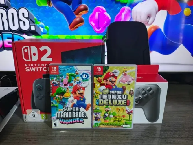 Nintendo Switch 2 + Jogos + Pro Controle + Case