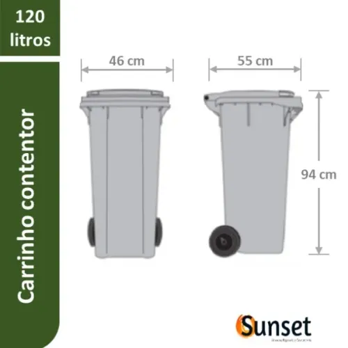 LIXEIRA CONTAINER 120 litros com rodas
