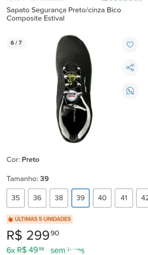 Sapato de segurança 