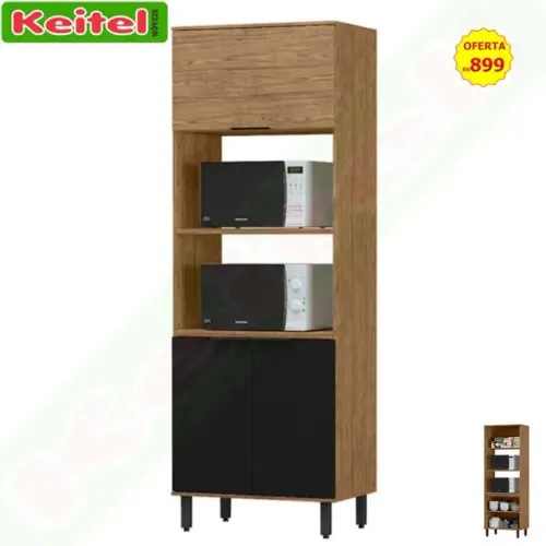 Torre Forno e Micro Toscana Freijó / Nero 100% MDF