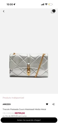 Bolsa Tiracolo Prateada Arezzo