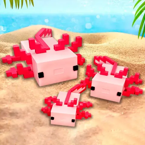 Axolote Rosa do Minecraft Articulado Decorativo Gamer Presente para Filho Decoração Jogo