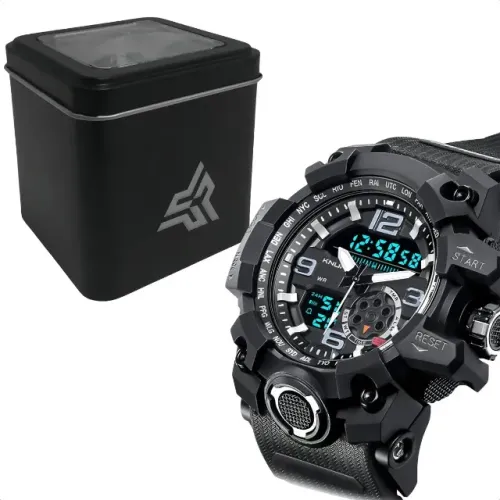 relogio esportivo masculino digital analogico kp-sw37 knup queima-preto