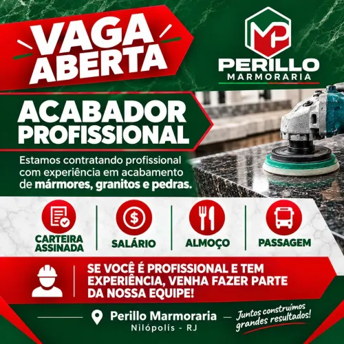 Vaga para acabador profissional