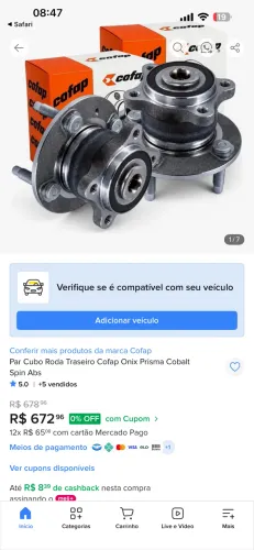 Par rolamentos cubo traseiro prisma ônix gm