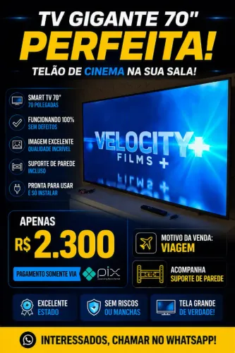 SMART TV 70" PERFEITA! TELÃO DE CINEMA POR APENAS R$ 2.300