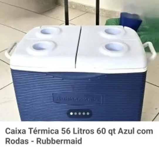 Caixa térmica - Cooler Rumbermaid 56 litros - com rodas