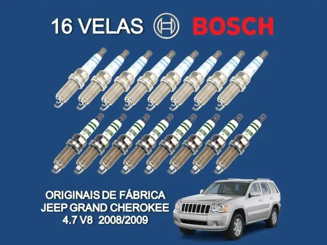 Jogo de Velas Jeep Grand Cherokee 4.7 V8 2008/2009