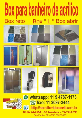 Box de banheiro de acrilico
