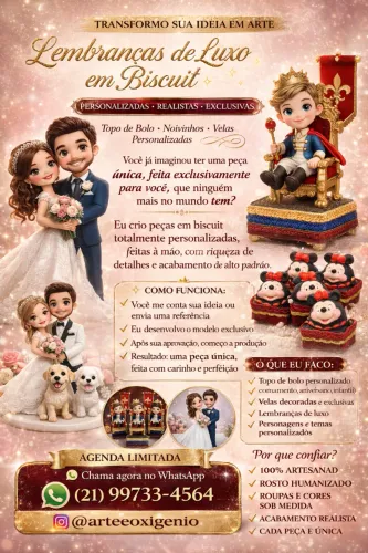 Noivinhos Biscuit Humanizado topo de bolo- Casamento e Lembrança de luxo