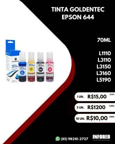 Refil de tinta 664 para impressora Epson