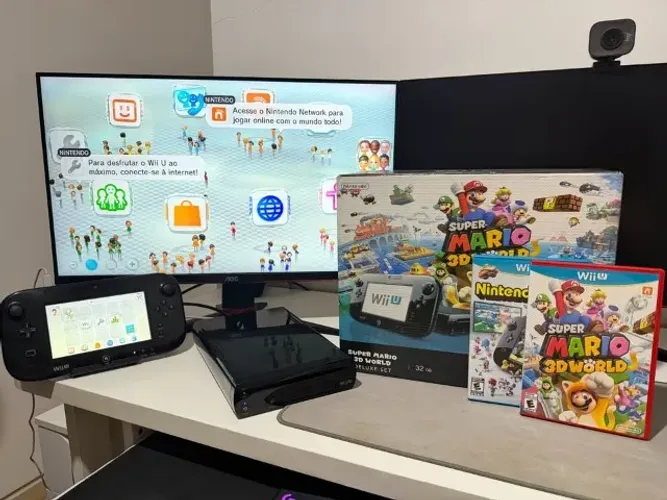 Console Wii U Deluxe Mario 3D World Completo | Em perfeito estado!