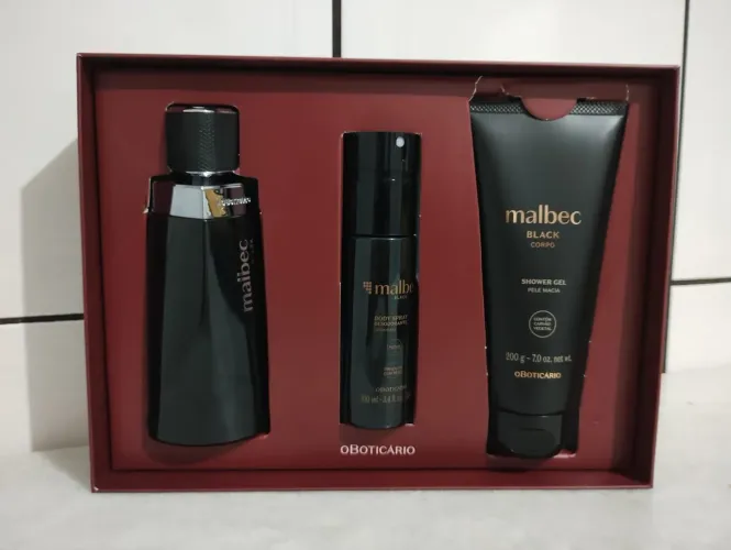 KIT PRESENTE DIA DOS PAIS MALBEC BLACK COM 3 ITENS O BOTICÁRIO ORIGINAL <br>