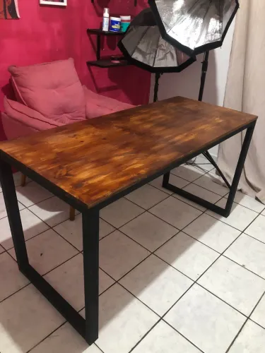 Mesa de Escritório Rústica Industrial