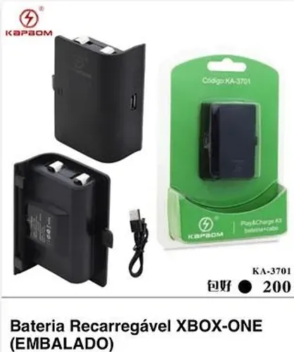 Bateria Recarregável para Controle Xbox One + Cabo USB - Nova