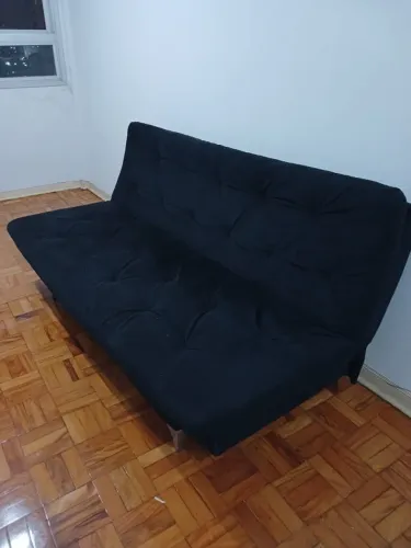 Sofá Cama Preto - 3 Lugares