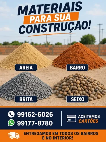 AREIA-BARRO-BRITA-SEIXO PARA SUA OBRA