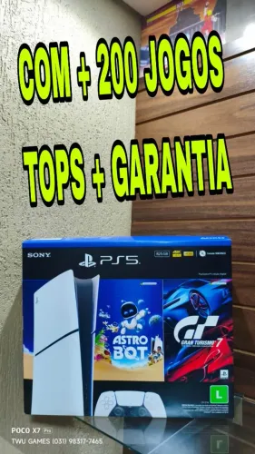 PS5 slim + garantia + 200 jogos tops