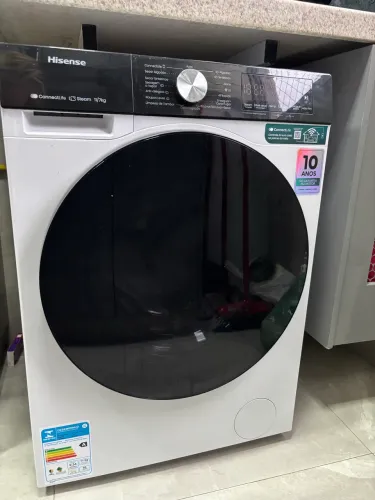 Lava e Seca Hisense 11kg WD1I11 Compacta Fit e Função Steam Inverter Branco 