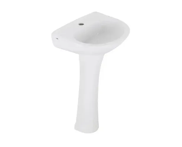 Lavatório com Coluna de chão  eco branco Logasa 80x47x38cm