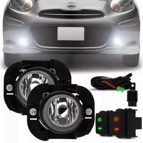 Kit Farol Milha Auxiliar Neblina Nissan March 2011 2012 2013