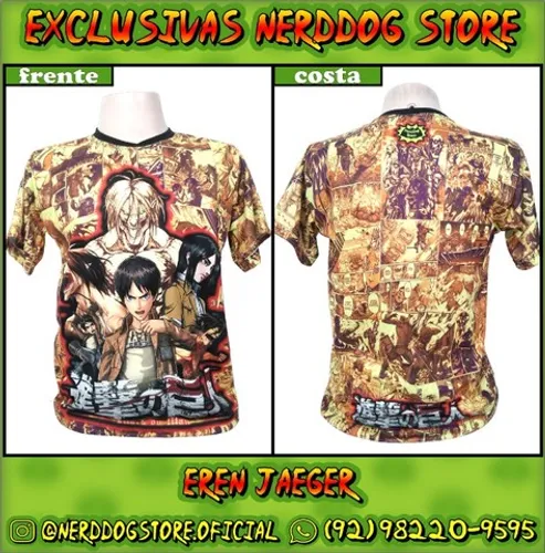Camisa Eren Yeager - Shingeki no Kyojin (Attack on titan) - NerdDog Store