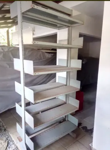 Prateleira Estante Em Aço Para Livros Biblioteca Reforçada
