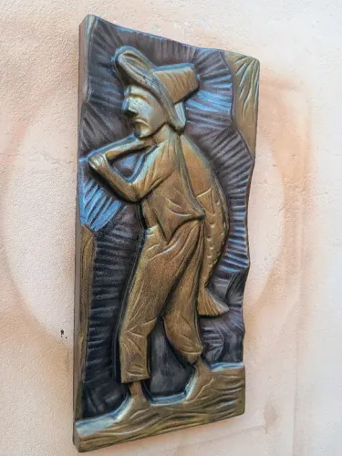 Quadro em gesso 3d- O Pescador
