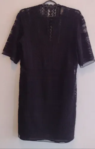 Vestido preto de renda renda Zara seminovo maravilhoso!!!
