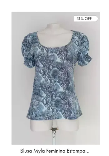 Blusa Myla Feminina Estampa Animal
