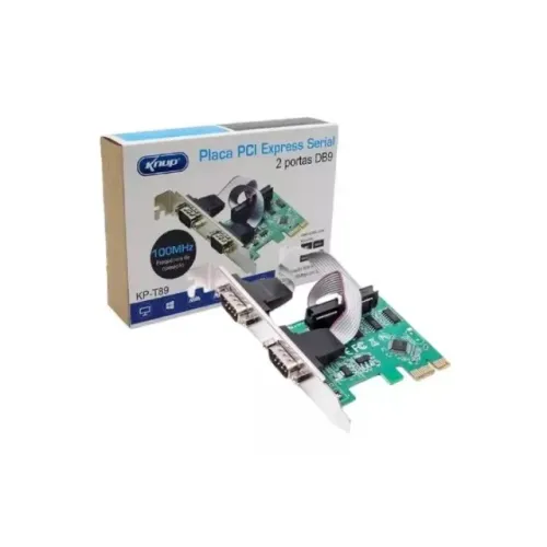 Placa Serial com 2 Portas Knup KP-T89 PCI-Express 1x - WZetta