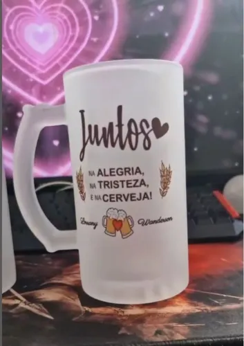 Caneca Chopp Casal - Personalizada chopp 475 ml -base colorida