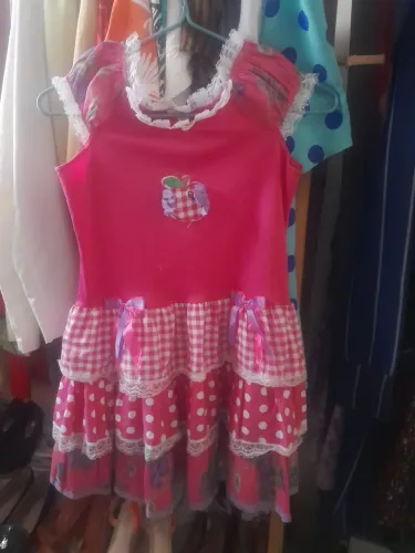 Vestido Infantil Rosa de festa junina