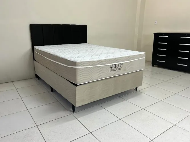 Colchão Ortobom Airtech Molas Ensacadas Casal+ Base Box