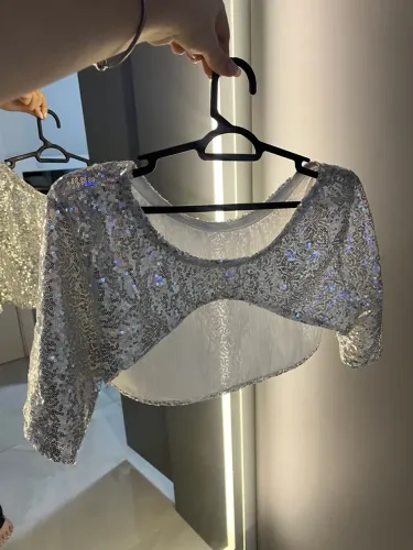 Bolero de Sequins Prateado
