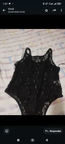 Body de renda preto