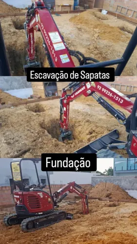 Escavadeira pequena serviços diversos