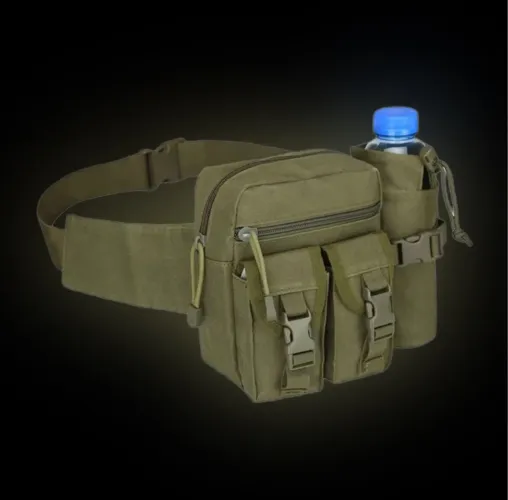 Pochete Tática Camping Impermeável com porta garrafa