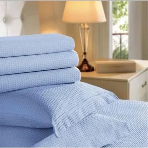 Colcha Casal Teka Piquet Favo Genova Casal Cor Azul Claro 100% Algodão 200x220cm Cobertor