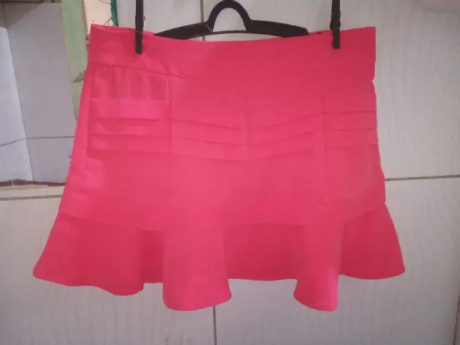 Saia Curta  comBabado Feminino N;40