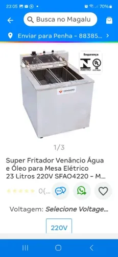 Fritadeira 23litros Venâncio na caixa lacrada água e óleo
