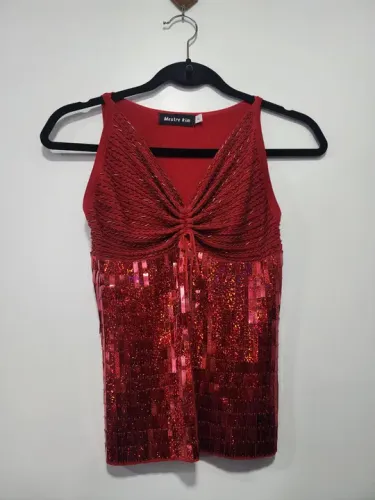 Blusa para look de Carnaval Vermelha Mestre Kim Tam. P
