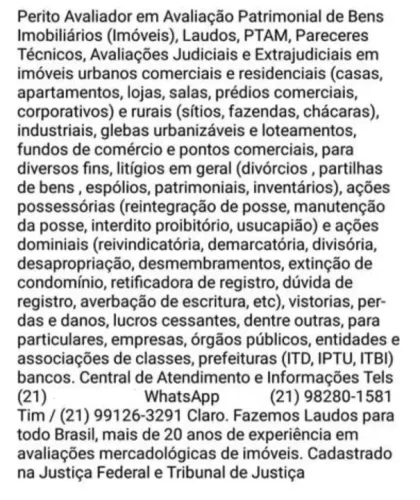 PERITO AVALIADOR JUDICIAL IMOBILIÁRIO
