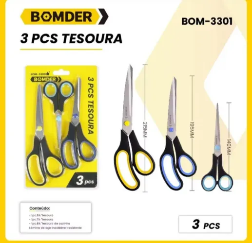 Kit 3 tesouras 