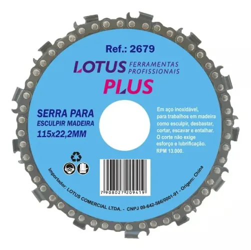 DISCO LOTUS TIPO MOTOSSERRA P/ESMERILHADEIRA 4.1/2POL