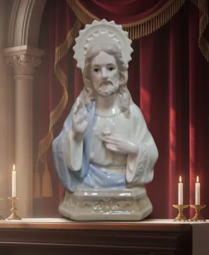 Escultura de Jesus Cristo em Porcelana